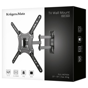 Suport TV perete cu inclinatie si miscare laterala Kruger&Matz diagonala 23 inch-55 inch
